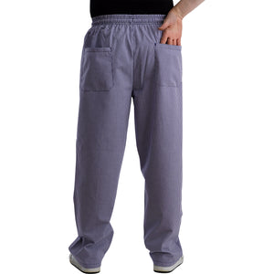 Blue & White Checked Chefs Trousers with Elasticated Waist (XS - XXXL)