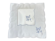 Load image into Gallery viewer, Table Napkins Embroidered Sprig Design 18" x 18" (4 Colours)