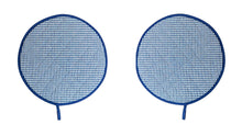 Load image into Gallery viewer, Pair of Blue Gingham Aga Hob Covers 13.5&quot;