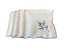 Load image into Gallery viewer, Table Napkins Embroidered Sprig Design 18" x 18" (4 Colours)