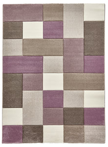 Brooklyn Square Pattern Hand Carved Rug (Various Colours)
