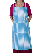 Load image into Gallery viewer, Butchers Stripe Printed Cotton Bib Apron or Double Oven Glove (4 Colours)
