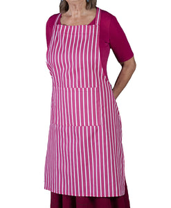 Butchers Stripe Printed Cotton Bib Apron or Double Oven Glove (5 Colours)