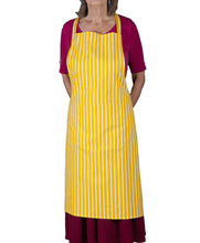 Load image into Gallery viewer, Butchers Stripe Printed Cotton Bib Apron or Double Oven Glove (5 Colours)