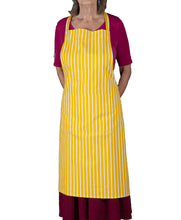 Load image into Gallery viewer, Butchers Stripe Printed Cotton Bib Apron or Double Oven Glove (4 Colours)