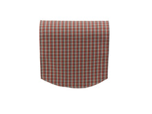 Load image into Gallery viewer, Coral &amp; Grey Check Round Arm Caps or Chair Backs