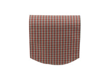 Load image into Gallery viewer, Coral &amp; Grey Check Round Arm Caps or Chair Backs