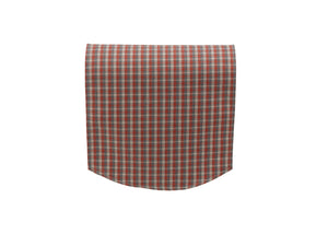 Coral & Grey Check Round Arm Caps or Chair Backs
