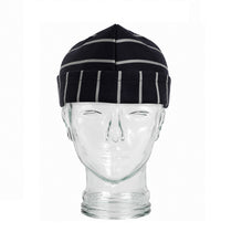 Load image into Gallery viewer, Navy Blue &amp; White Striped Cotton Chef Hats (Packs of 1, 5, 10)