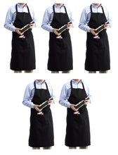 Load image into Gallery viewer, Black Full Apron With Pocket Professional Chefs (Pack of 1 or 5)