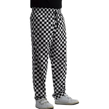 Load image into Gallery viewer, Chefs Black &amp; White Polycotton Checked Trousers with Elasticated Waist (XS-XXXL)