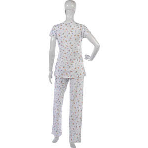 Ladies Combed Cotton Cherries & Flowers Pyjamas (S - XL)