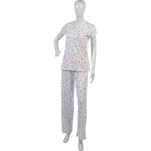 Ladies Combed Cotton Cherries & Flowers Pyjamas (S - XL)