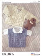Baby Double Knitting Pattern - UKHKA 57 Sweater and Slipover