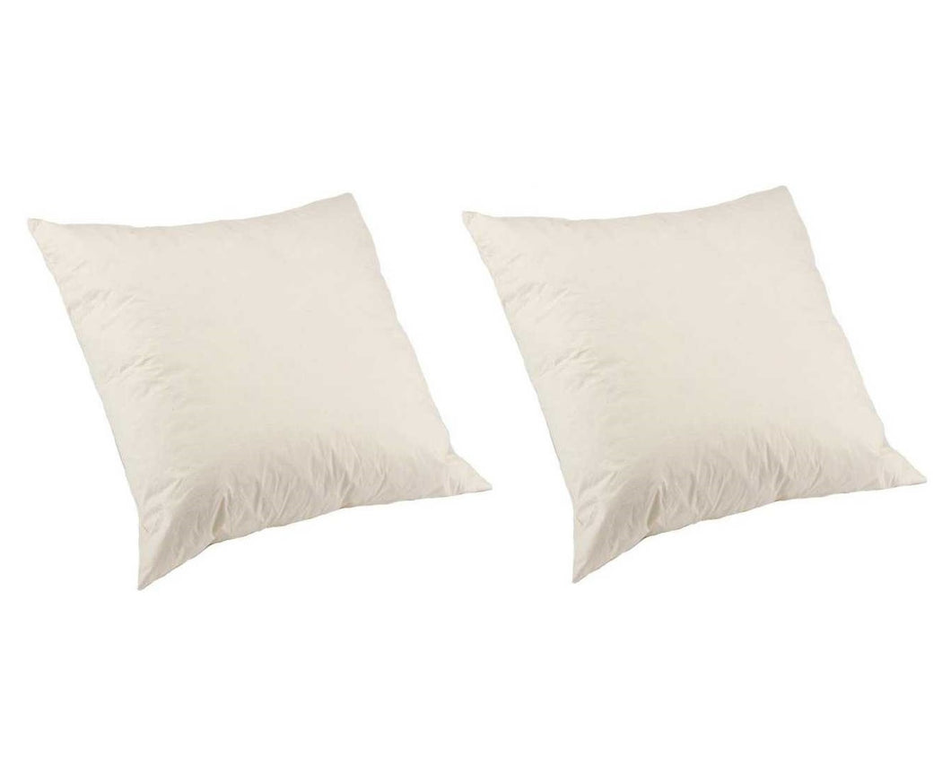 Pack of 2 China Duck Feather Cushion Pads with Cambric Cover (Various Sizes)