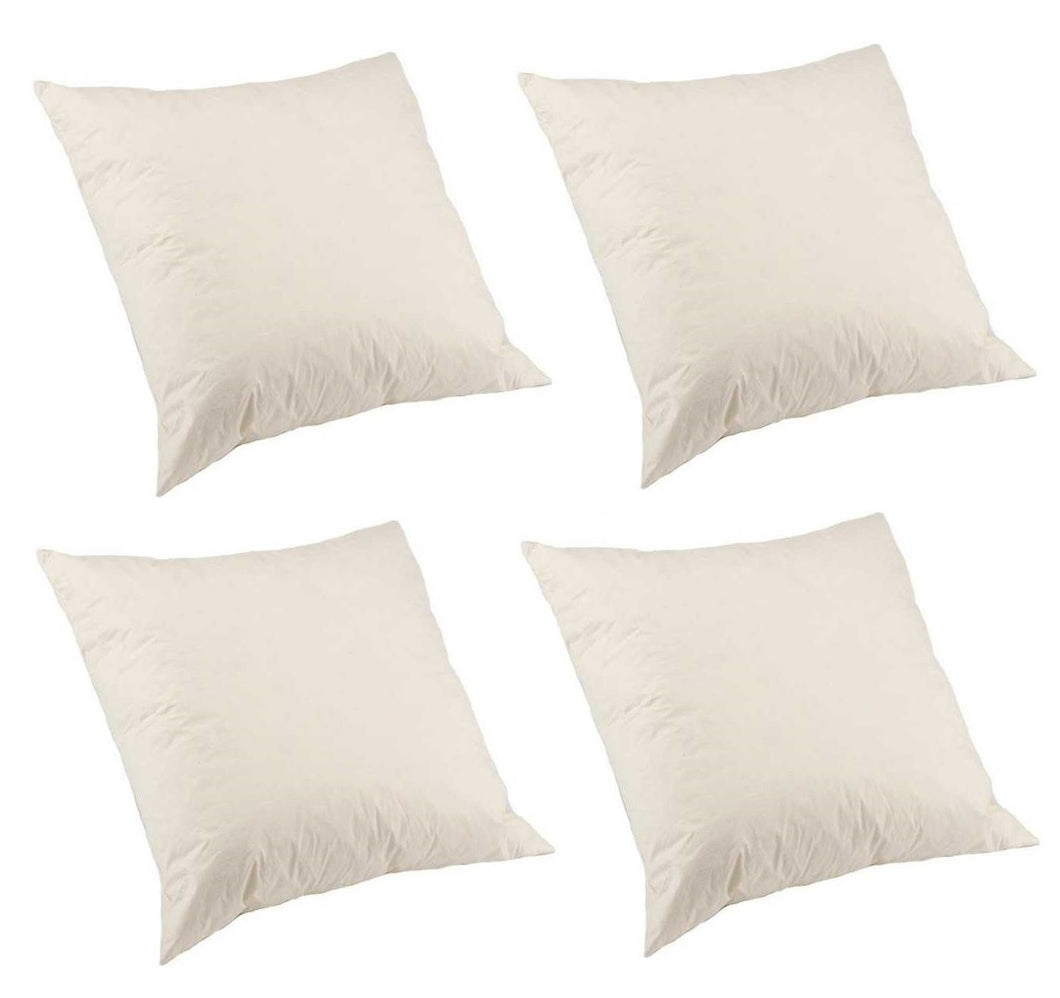 Pack of 4 China Duck Feather Cushion Pads with Cambric Cover (Various Sizes)