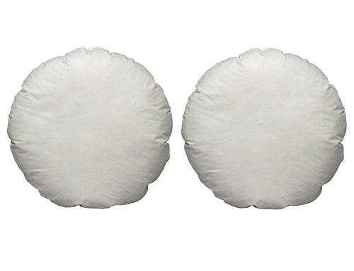 Pack of 2 China Duck Feather Round Cushion Pads - Cambric Cover (Various Sizes)