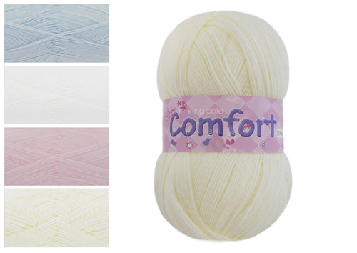 King Cole Comfort Baby 3 Ply Knitting Wool 100g Ball (Various Shades)