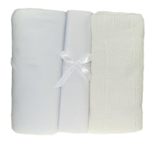 Load image into Gallery viewer, 3 Piece Cot Bed Starter Set - Blankets &amp; Fitted Sheet (Various Colours)