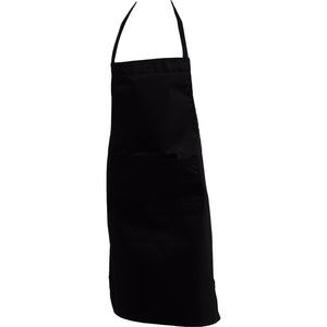 Cotton Bib Apron with Large Pocket (Black)