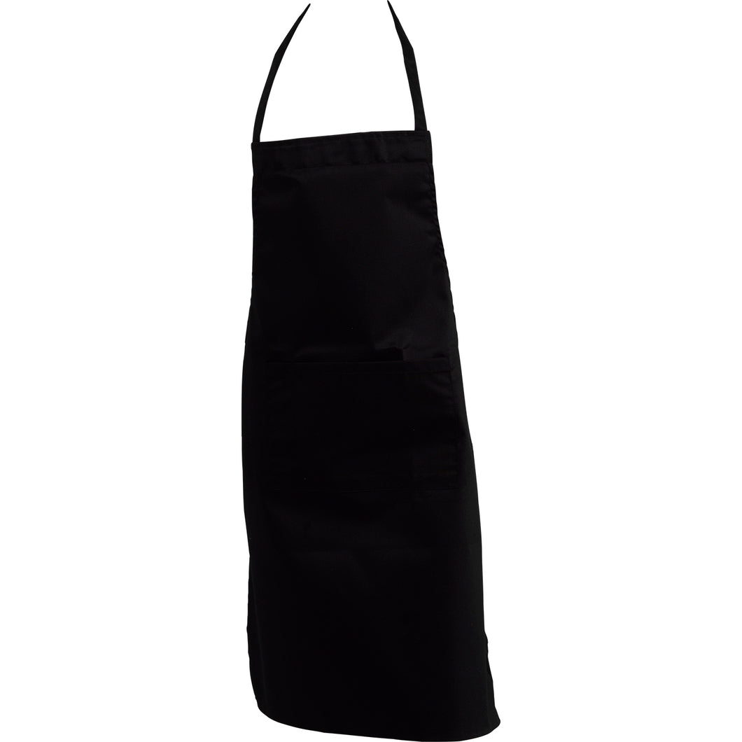 Cotton Bib Apron with Large Pocket (Black)