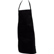 Load image into Gallery viewer, Black Polycotton Bib Apron with Pocket (Pack of 5)