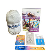 Beginner Crochet Starter Kit inc. Booklet, Yarn, Hook, Scissors, Needle & Stitch Markers