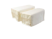 Load image into Gallery viewer, 100% Cotton Decorative Arm Caps &amp; Chair Backs with Lace Trim (Cream)