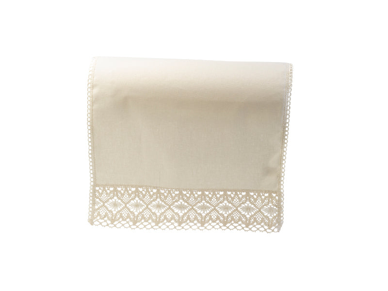 100% Cotton Decorative Chair Backs with Lace Trim (Cream)