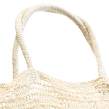 Load image into Gallery viewer, 100% Cotton Crochet Bag for Shopping or Beach - 30cm x 35cm (Natural or White)