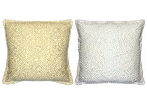 Skye Crochet Cushion Cover - 18" x 18" (Natural or White)