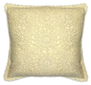 Skye Crochet Cushion Cover - 18" x 18" (Natural or White)