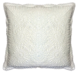 Skye Crochet Cushion Cover - 18" x 18" (Natural or White)