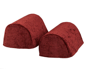 Crushed Velvet Chenille Round Arm Caps or Chair Backs (Various Colours)