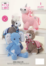 Load image into Gallery viewer, King Cole Knitting Pattern Cuddly Creatures Book 1 Alpacas, Elephants &amp; Unicorn Toys