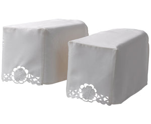 Embroidered Cut Out Flower Square Arm Caps (3 Colours)