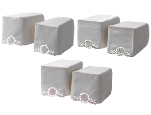 Embroidered Cut Out Flower Square Arm Caps (3 Colours)