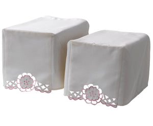 Embroidered Cut Out Flower Square Arm Caps (3 Colours)