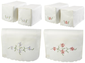 Traditional Floral Arm Caps & Chair Backs Scalloped Trim (Lilac or Pink)