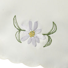 Load image into Gallery viewer, Floral Arm Caps &amp; Chair Back Set with Scalloped Trim (Lilac)