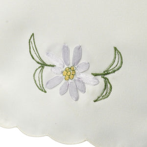 Floral Arm Caps & Chair Back Set with Scalloped Trim (Lilac)