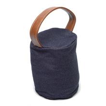 Load image into Gallery viewer, Denim Doorstop Cover with Faux Leather Handle (Cube or Cylinder)