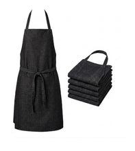 Load image into Gallery viewer, Black Denim Cotton Bib Apron with Pocket 22" x 33" (Multipack of 1 or 5)