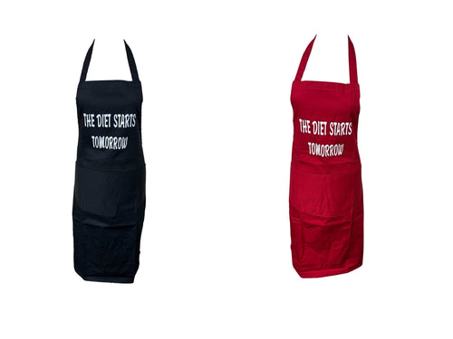 Novelty “Diet starts tomorrow” Apron (2 Colours)