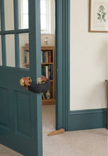 Load image into Gallery viewer, Denim Indigo Door Slam Stopper with Leatherette Handles