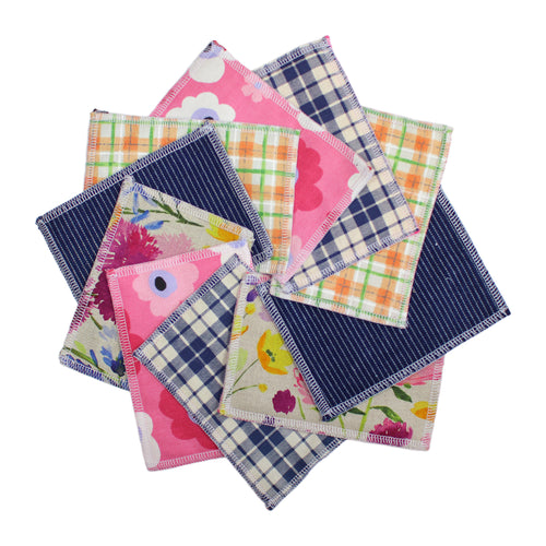Reusable Multipurpose Cotton & Fleece Glasses Cleaning Cloths (Mixed Pack of 5 or 10)