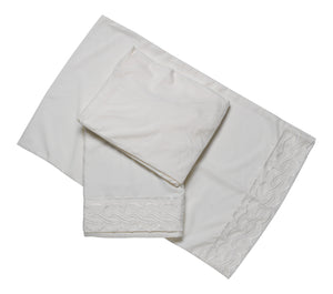Embroidered Sheet Set - Fitted, Flat & Pillow Case (3 Colours)