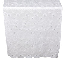 Load image into Gallery viewer, Broderie Anglaise White Cotton Table Runner 14&quot; x 53&quot; (3 Designs)