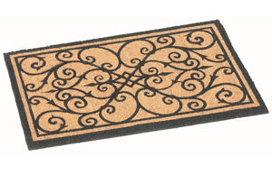 Epsom Coir Mat with Printed Scroll Design 75cm x 45cm (2 Shapes)