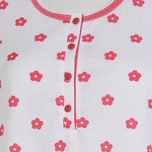 Load image into Gallery viewer, Ladies Flower Nightdress with Polka Dot Trim S - L (Aqua or Red)